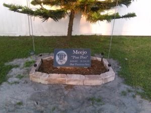 Black granite lasered pet memorial